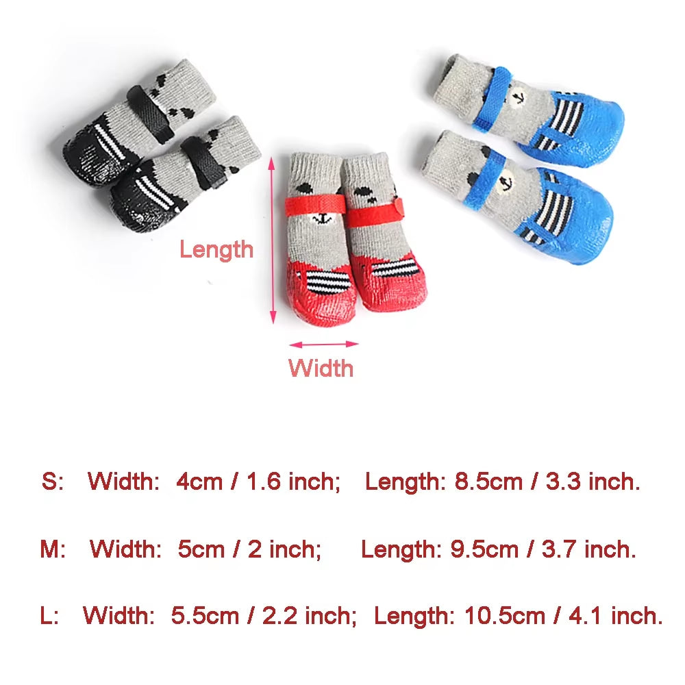 Winter-Ready 4Pcs Pet Shoes: Waterproof, Anti-Slip Boots for Dogs & Cats